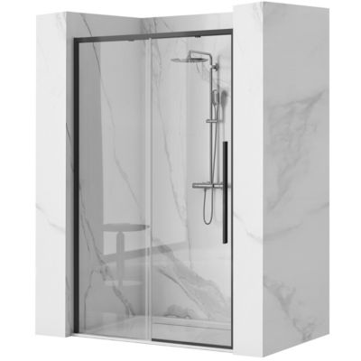 Porte De Douche Coulissante Rea Solar 130 Black