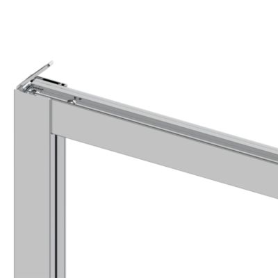Porte de douche coulissante spéciale petits espaces l. 80 x H. 190 cm, verre transparent, profilés alu chrome, GoodHome Maza