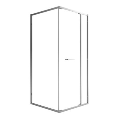 Porte de douche coulissante spéciale petits espaces l. 80 x H. 190 cm, verre transparent, profilés alu chrome, GoodHome Maza