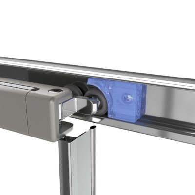 Porte de douche coulissante spéciale petits espaces l. 80 x H. 190 cm, verre transparent, profilés alu chrome, GoodHome Maza