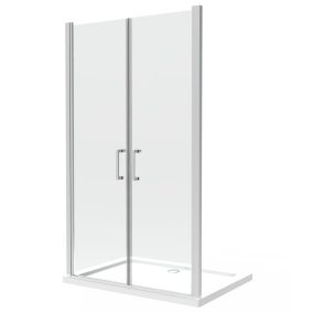 Porte de douche de 8 mm double vantail réversible sur la même ligneH.200 -128,5-132,5 cm
