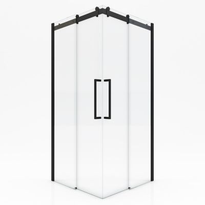 Porte de douche en angle noir Galedo Rolling 90 x 90cm