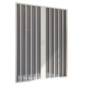 Porte de douche en PVC 130CM H185 pliante avec Ouverture Centrale couleur Blanche mod. Flex