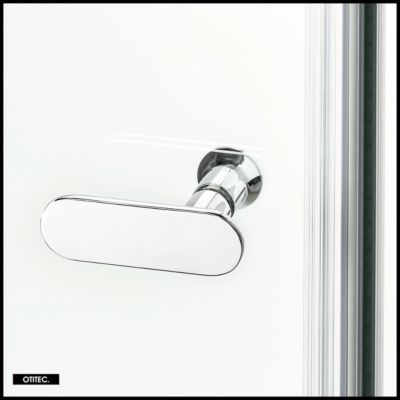 Porte de Douche Encastrée Pivotante - 150 x 195 - CHROME - NEW SOLEO