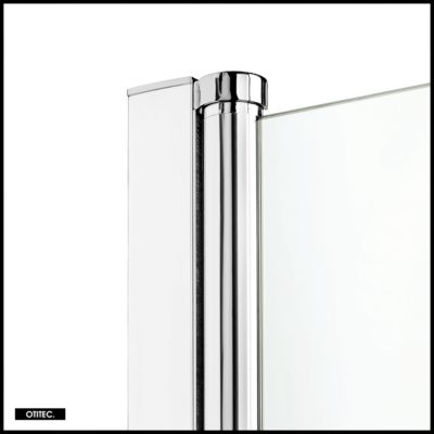 Porte de Douche Encastrée Pivotante - 150 x 195 - CHROME - NEW SOLEO