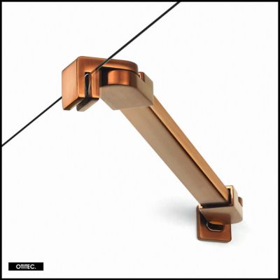 Porte de Douche Encastrée Pivotante - 160 x 195 - CUIVRE BROSSÉ - NEW SOLEO