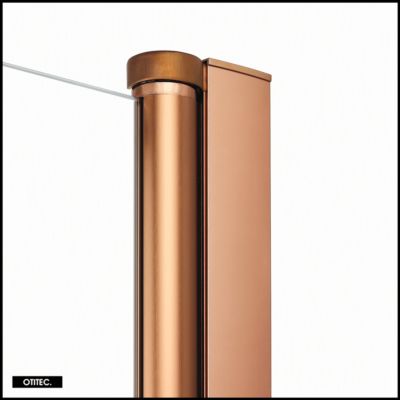 Porte de Douche Encastrée Pivotante - 160 x 195 - CUIVRE BROSSÉ - NEW SOLEO