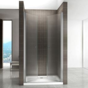 Porte de douche GINA H.180 réglable de 100 à 104 cm verre 6 mm opaque - Saniverre