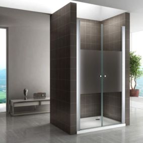 Porte de douche GINA H.180 réglable de 100 à 104 cm verre 6 mm semi-opaque - Saniverre