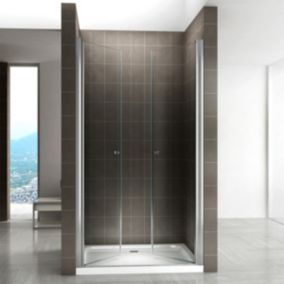 Porte de douche GINA H.180 réglable de 100 à 104 cm verre 6 mm transparent - Saniverre