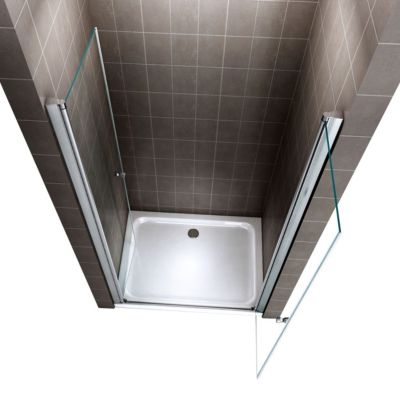 Porte de douche GINA H.185 réglable de 92 à 96 cm verre 6 mm transparent - Saniverre