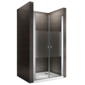 Porte de douche GINA H.195 réglable de 80 à 84 cm verre 6 mm semi-opaque - Saniverre