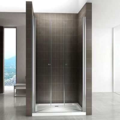 Porte de douche GINA H.195 réglable de 84 à 88 cm verre 6 mm transparent - Saniverre