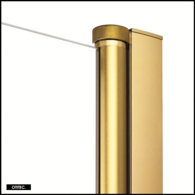 Porte de Douche Italienne Double Battante - 100 x 195 - OR BROSSÉ - NEW SOLEO