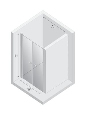Porte de Douche Italienne Double Battante - 100 x 195 - OR BROSSÉ - NEW SOLEO