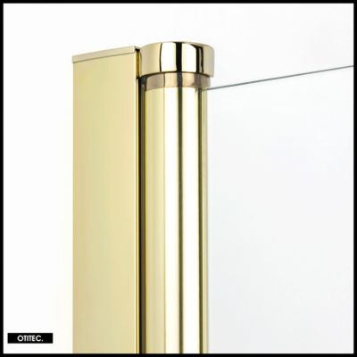 Porte de Douche Italienne Pliante - 90 x 195 - DROITE - OR LÉGER - NEW SOLEO