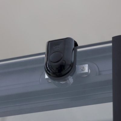 Porte De Douche Niche 140 Cm Avec Côté Fixe 80 Cm Noir Mat Avec Ouverture Réversible - City