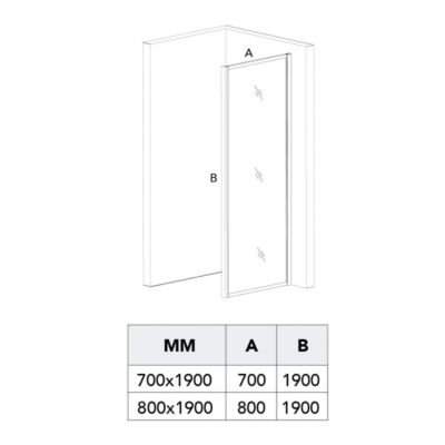 Porte De Douche Niche 140 Cm Avec Côté Fixe 80 Cm Noir Mat Avec Ouverture Réversible - City