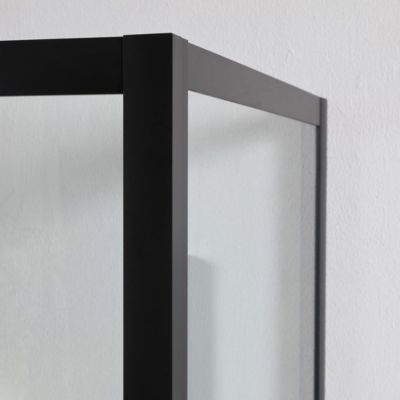 Porte De Douche Niche 140 Cm Avec Côté Fixe 80 Cm Noir Mat Avec Ouverture Réversible - City