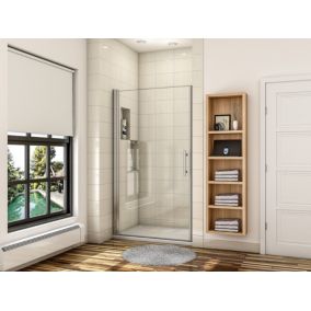 Porte de douche pivotante 100cm en 6mm verre anticalcaire Installation en niche Hauteur 187cm