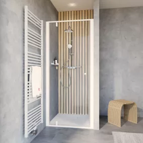 Porte de douche pivotante 100x200 cm, blanc, Schulte Impériale