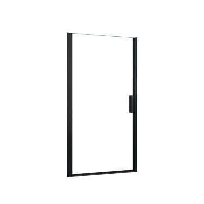 Porte de douche pivotante 100x200 cm - Noir mat - Verre anticalcaire 8 mm - Design moderne - Ouverture silencieuse