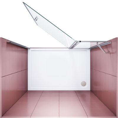 Porte de Douche Pivotante 70 x 185 cm SIRHONA Paroi de Douche Extensible Vitre de Douche Battante