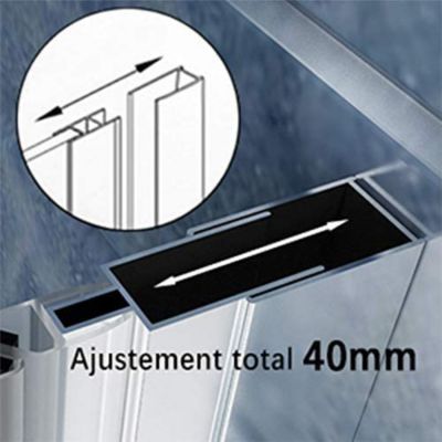 Porte de Douche Pivotante 70 x 185 cm SIRHONA Paroi de Douche Extensible Vitre de Douche Battante