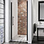 Porte de douche pivotante, 70 x 192 cm, Schulte NewStyle, verre transparent anticalcaire, profilé noir