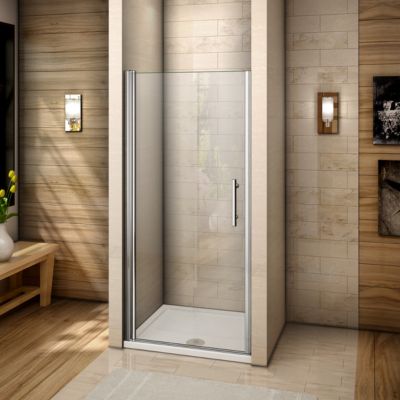 Porte de douche pivotante 70cm en 6mm verre anticalcaire Installation en niche Hauteur 197cm