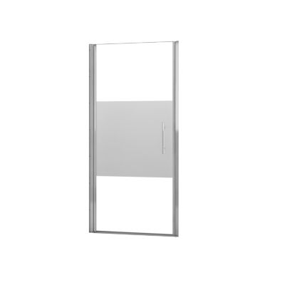 Porte De Douche Pivotante 70x185cm En Verre Sablé Au Milieu Installer À Gauche