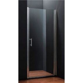 Porte de douche pivotante 70x190 cm aluminium chromé verre de sécurité 6 mm anticalcaire réversible