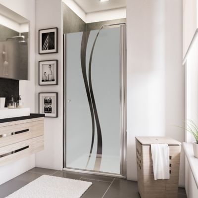 Porte de douche pivotante, 80 x 192 cm, Schulte NewStyle, verre transparent  anticalcaire, Liane