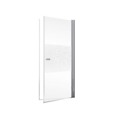 Porte de douche pivotante, 80 x 192 cm, Schulte NewStyle, verre transparent anticalcaire, Softcube