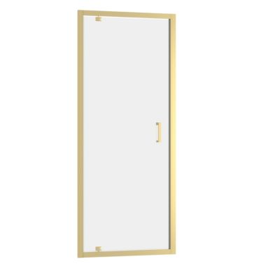 Porte de douche pivotante 80 x 200 cm, profilés alu doré brossé, Galedo Factory Gold