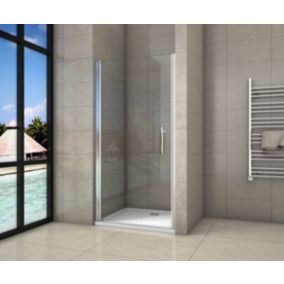 Porte de douche pivotante 80x180cm en 6mm verre anticalcaire porte de douche Hauteur 180cm Installation en niche