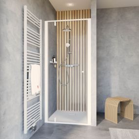 Porte de douche pivotante 80x200 cm, blanc, Schulte Impériale