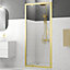 Porte de douche pivotante 90 x 200 cm, profilés alu doré brossé, Galedo Factory Gold