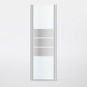 Porte de douche pivotante à ouverture totale, miroir 70 cm, GoodHome Beloya