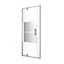 Porte de douche pivotante axe excentré l.120 x H.195 cm, bandes miroir, profilés alu chrome, GoodHome Ledava