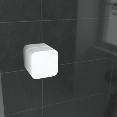 Porte de douche pivotante blanc Galedo Spot transparent 80 à 90cm