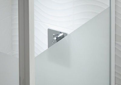 Porte de douche pivotante Cooke & Lewis Onega sérigraphié 80 cm