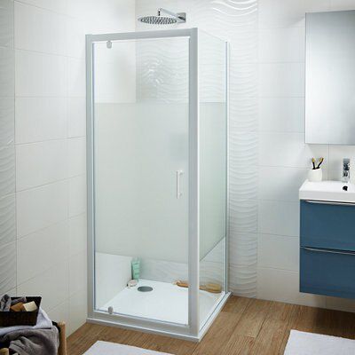 Porte de douche pivotante Cooke & Lewis Onega sérigraphié 80 cm