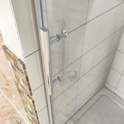 Porte de douche pivotante en 6mm verre securit anticalcaire porte de douche 130cm avec 1 élément fixe Hauteur 197cm