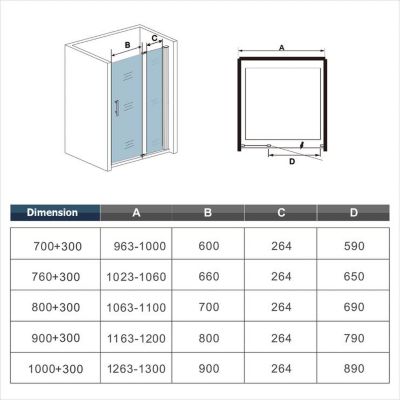 Porte de douche pivotante en 6mm verre securit anticalcaire porte de douche 130cm avec 1 élément fixe Hauteur 197cm
