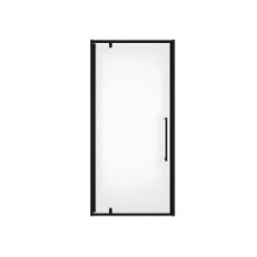 Porte de douche pivotante en métal noir mat au style industriel - 80 x 195 cm - TAMRI
