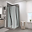 Porte de douche pivotante et paroi latérale 90 x 90 cm, Schulte NewStyle, verre transparent décor liane, profilés chromés