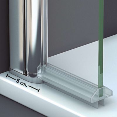 Porte de douche pivotante gauche - Paroi de douche L.70 x H195 cm - Verre trempé 6mm anti calcaire - Blanc Mat - SUPERBAN