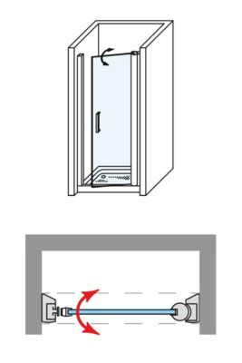 Porte de douche pivotante gauche - Paroi de douche L.70 x H195 cm - Verre trempé 6mm anti calcaire - Blanc Mat - SUPERBAN