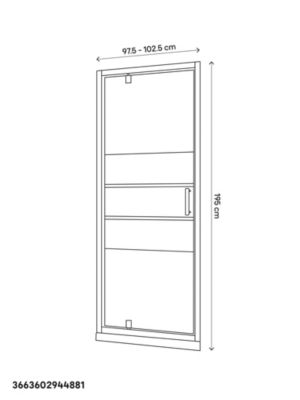 Porte de douche pivotante GoodHome Beloya miroir 100 cm